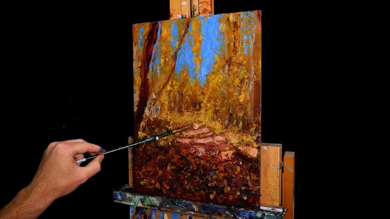 Painting an Autumn Landscape (Timelapse)