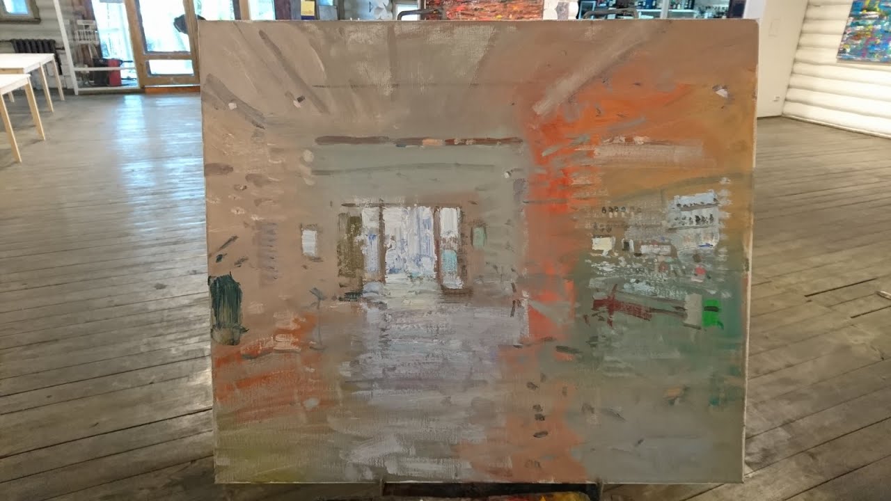Oil painting demo by Bato Dugarzhapov performed at "Dacha" gallery in Zhukovka willage