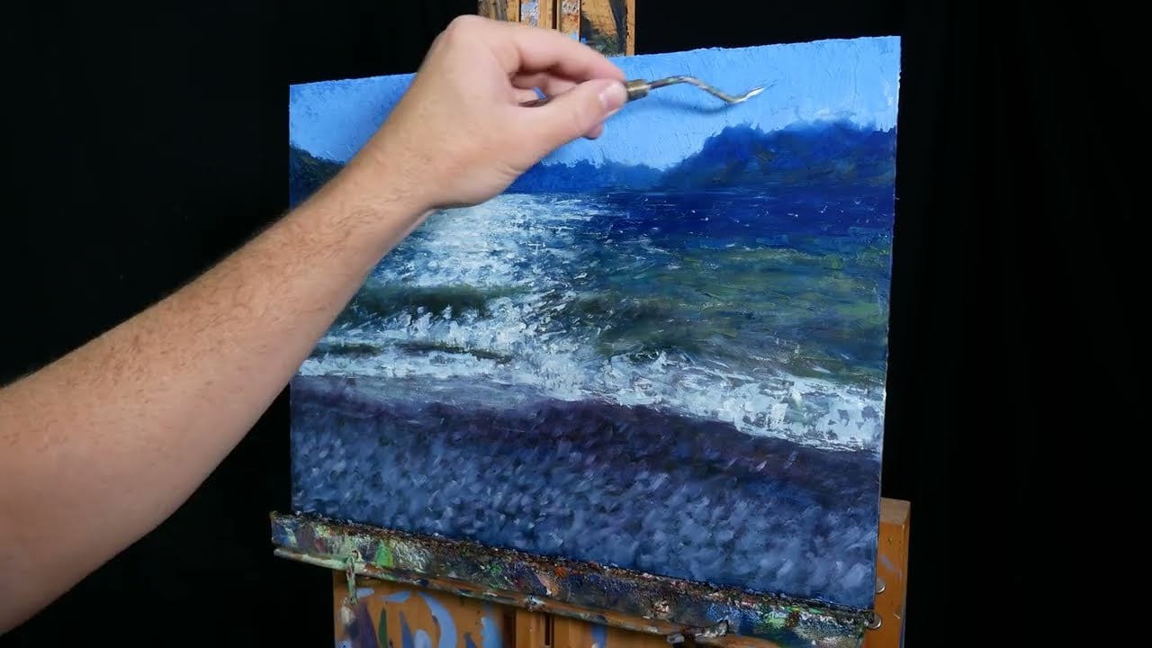 "New Zealand, Pebble Beach" - Oil Painting Timelapse