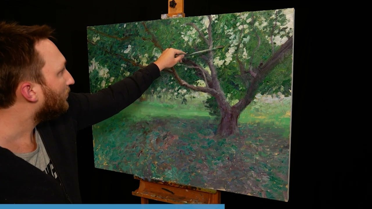 Oil Painting Timelapse - Tree, Dappled Light