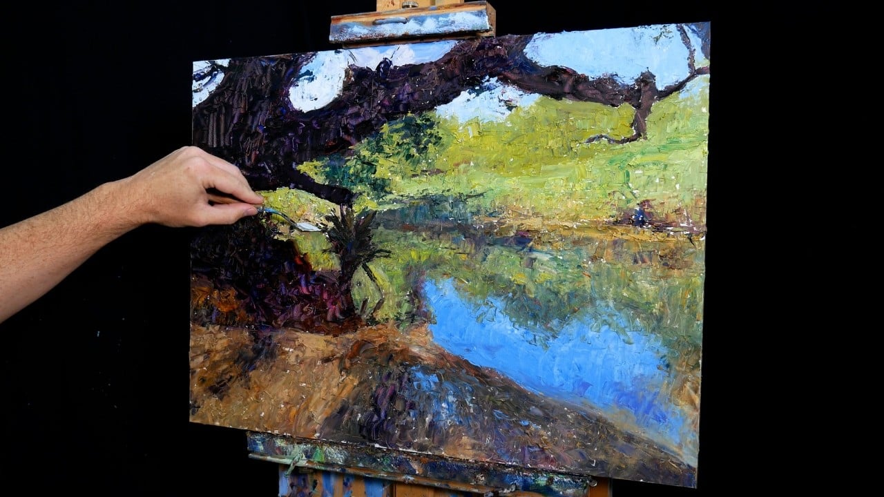 Painting an Impressionist Landscape Using Palette Knives