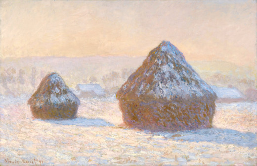 Claude Monet, Grainstacks in the Morning, Snow Effect, 1891