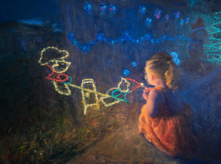 Dan Scott, Elora With Christmas Lights, 2024