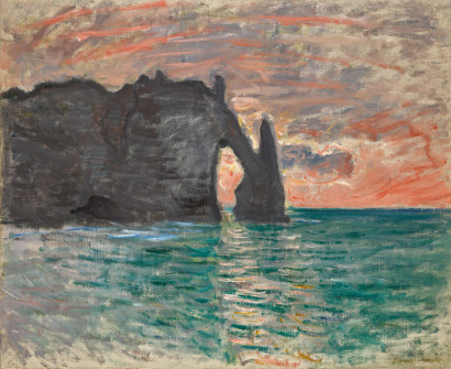 Claude Monet, ÉTretrat, Sunset, 1883