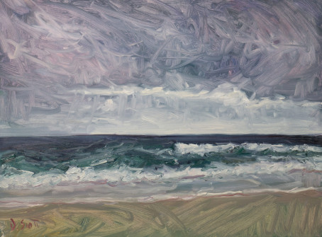 Dan Scott, Moody Seascape, The Spit, Gold Coast, 2021
