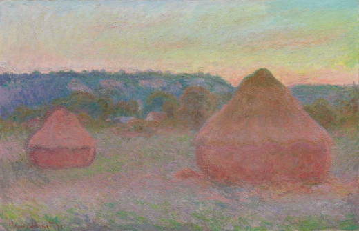 Claude Monet, Two Grainstacks at the End of the Day, Autumn, 1890