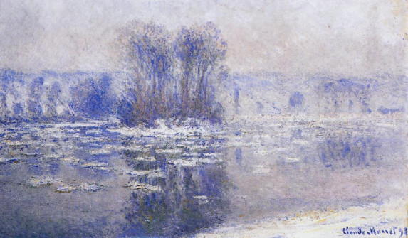 Claude Monet, Floating Ice at Bennecourt, 1893