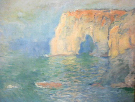 Claude Monet, ÉTretat, the Manneporte, Reflection on Water, 1885
