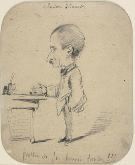 Claude Monet, Caricature of Man Standing by Desk, c.1855