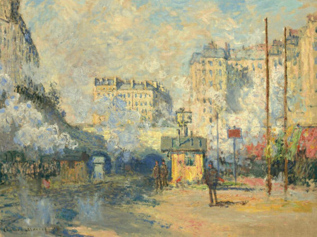 Claude Monet, Exterior of Saint-Lazare Station, Sunlight Effect, 1877