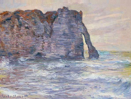 Claude Monet, Etretat, Cliff and the Porte D’Aval, 1885