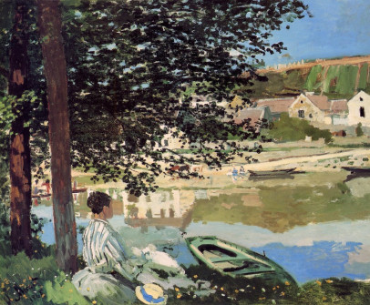 "On the Bank of the Seine, Bennecourt, 1868"