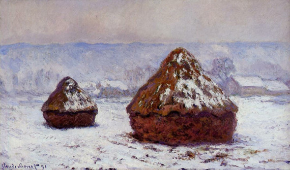 Claude Monet, Grainstacks, White Frost Effect, 1890–91