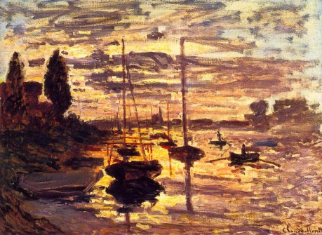 Claude Monet, At Le Petit-Gennevilliers, Sunset, 1874
