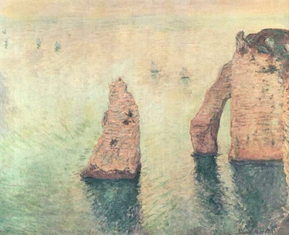 Claude Monet, Sailboats off the Aiguille, 1885