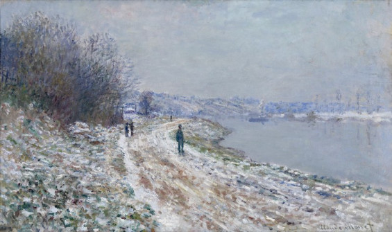 Claude Monet, Towpath at Argenteuil in the Snow, 1875