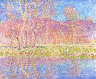 Claude Monet, Trees by the River, Springtime in Giverny, 1885