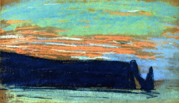 Claude Monet, Étretat, The Arch, and the Aval Cliff D, 1885