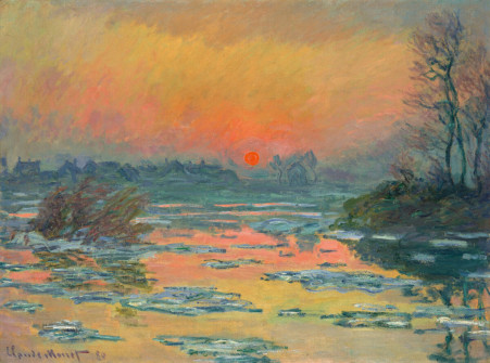 Claude Monet, Sunset on the Seine in Winter, 1880