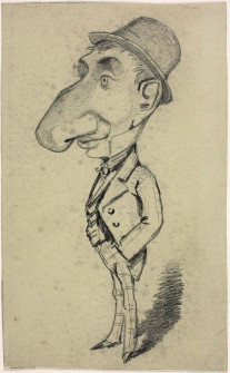 Claude Monet, Caricature of a Man with a Large Nose, c.1855