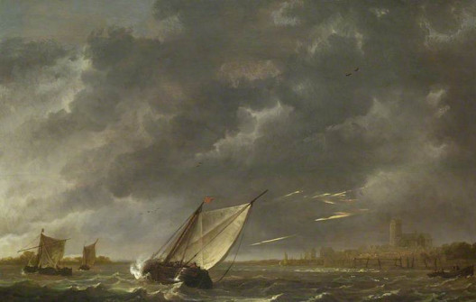 Cuyp, Aelbert, 1620-1691; The Maas at Dordrecht in a Storm