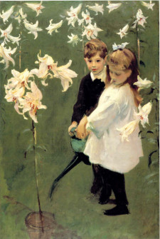 John Singer Sargent, Garden Study of Thomas Vickers Children, 1884