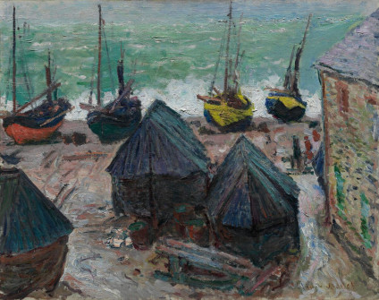 Claude Monet, Boats on the Beach at Etretat, 1885