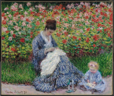Claude Monet, Camille Monet and a Child in the Artist’s Garden in Argenteuil, 1875