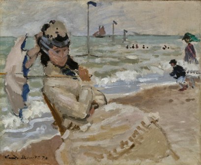 Claude Monet, Camille on the Beach, 1870-71