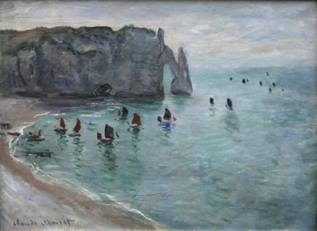 Claude Monet, ÉTretat, the Porte D’Aval Fishing Boats Leaving the Harbour, 1885