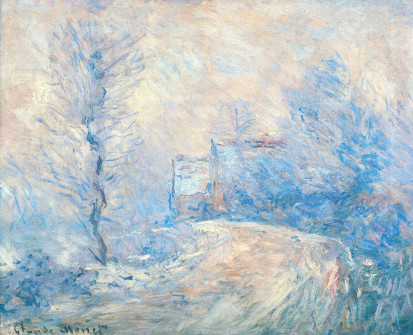 Claude Monet, Entrance to Giverny Under the Snow, 1885