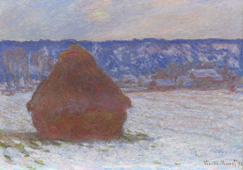 Claude Monet, Grainstack in Overcast Weather, Snow Effect, 1890–91