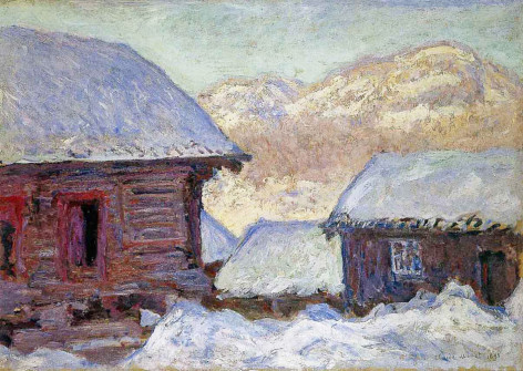 Claude Monet, Houses in the Snow and Mount Kolsaas