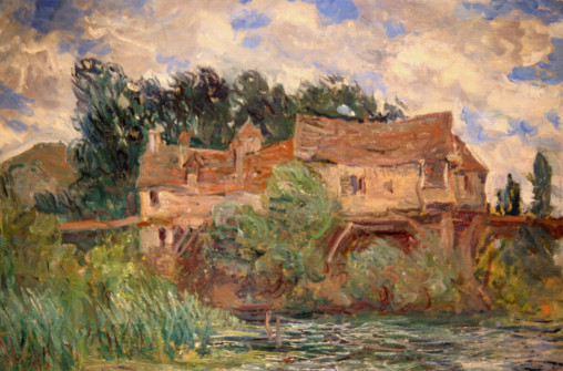 Claude Monet, Houses on the Old Bridge at Vernon, 1883