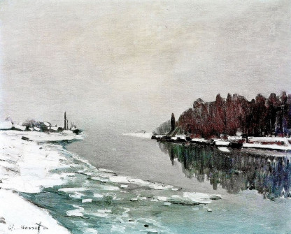 Claude Monet, Snow on the River, 1867-68