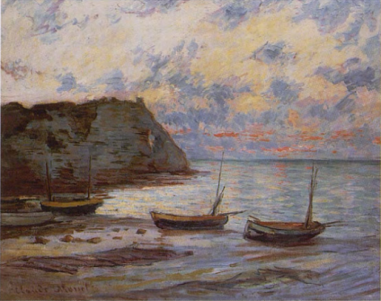 Claude Monet, Sunset at Etretat, 1885