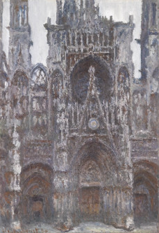 Cathédrale de Rouen, le portail vue de face, harmonie brune