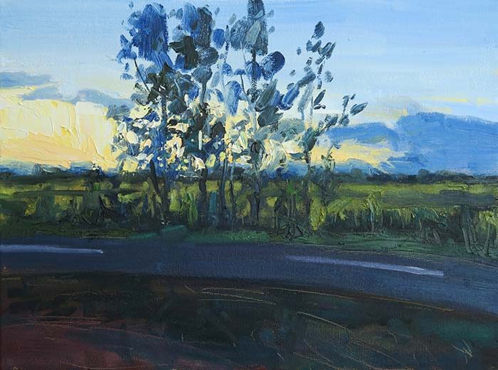 Nundah Running Track At Sunset, Oil On Canvas, 12x16 Inches