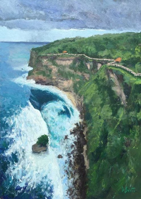 Step By Step Oil Painting Tutorial For Beginners - Cliffs At Bali