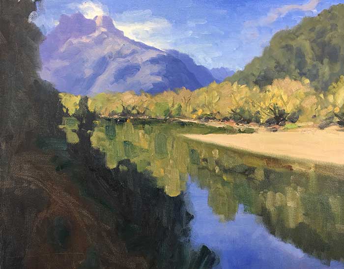 Painting Tutorial - New Zealand River - Progress Shot