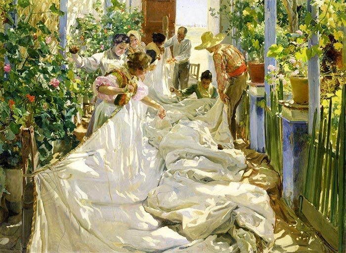 Joaquín Sorolla, Sewing the Sail, 1896