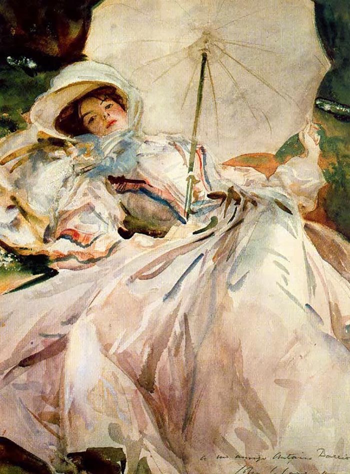 约翰·辛格·萨金特（John Singer Sargent），《带伞的女孩》，1900年