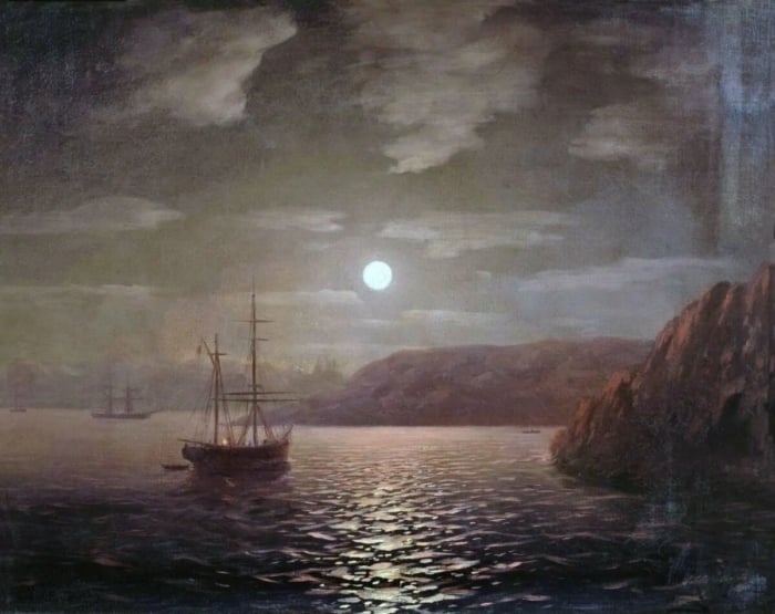 Ivan Aivazovsky, Lunar Night on the Black Sea, 1855