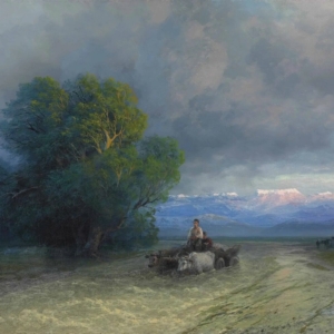 Ivan Aivazovsky, The Wagon in a Flooded Valley, 1897