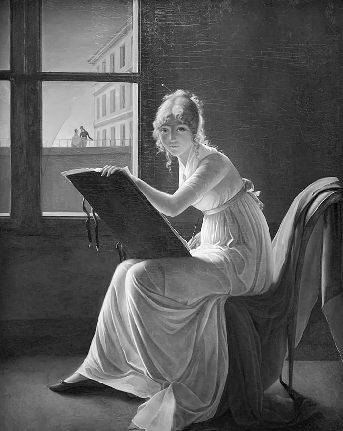 Marie Denise Villers, Marie Joséphine Charlotte du Val d’Ognes, 1801 (Grayscale)