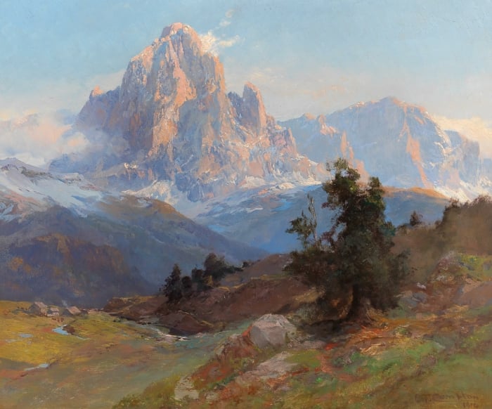 Edward Theodore Compton, A view of Mount Sassolungo, 1914