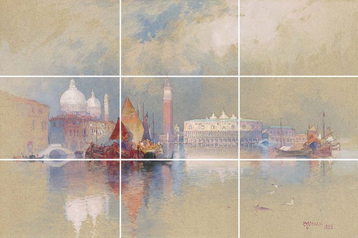 Thomas Moran, Vista de Venecia, 1888, Cuadrícula