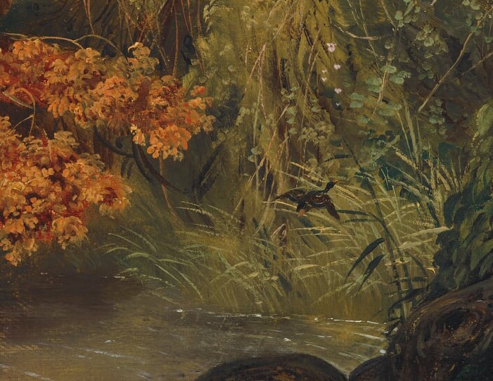 Horace Vernet, Hunting in the Pontine Marshes, 1833, Detail, Duck