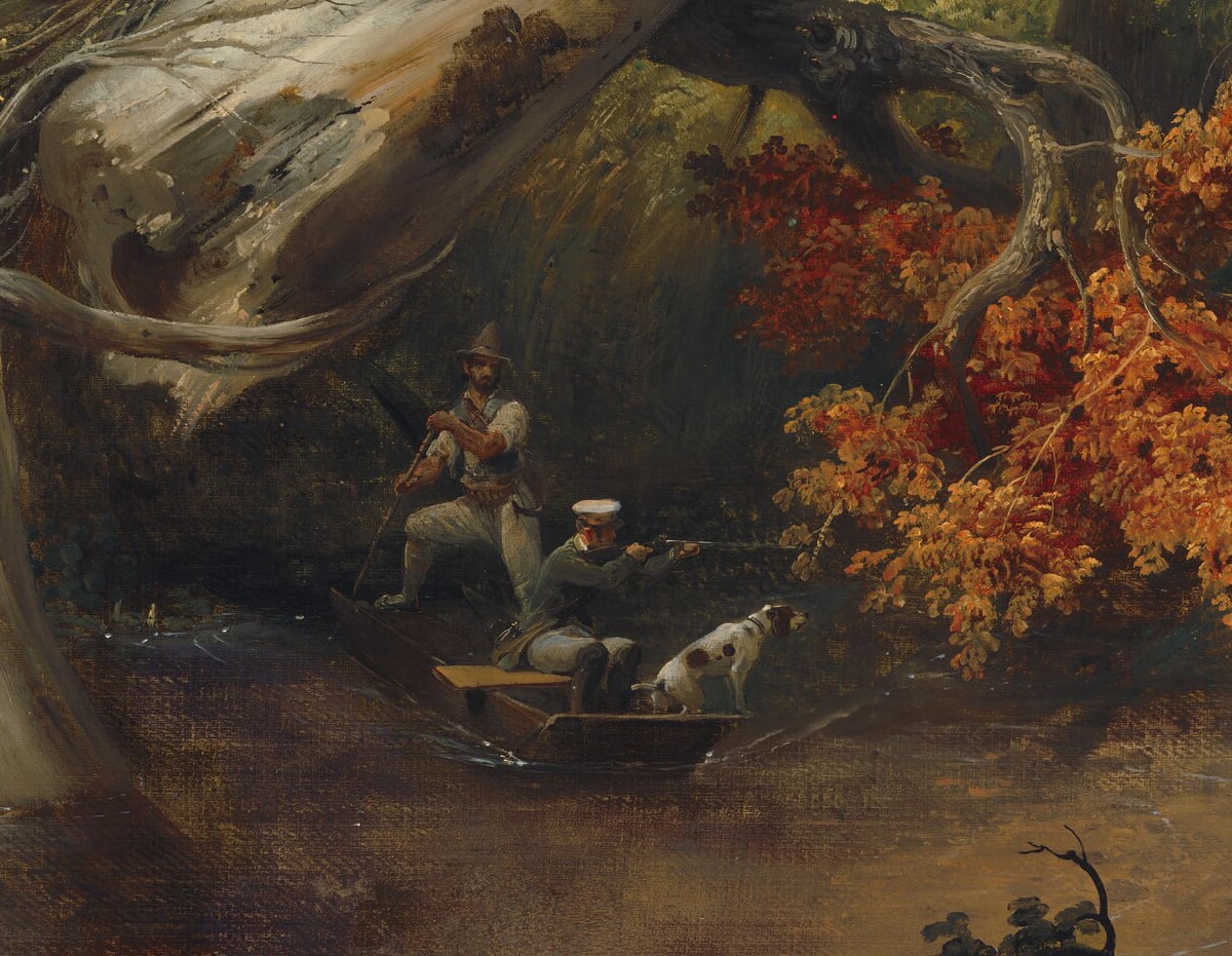 Horace Vernet, Hunting in the Pontine Marshes, 1833, Detail, Hunters