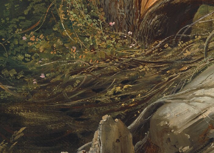 Horace Vernet, Hunting in the Pontine Marshes, 1833, Detail, Plants